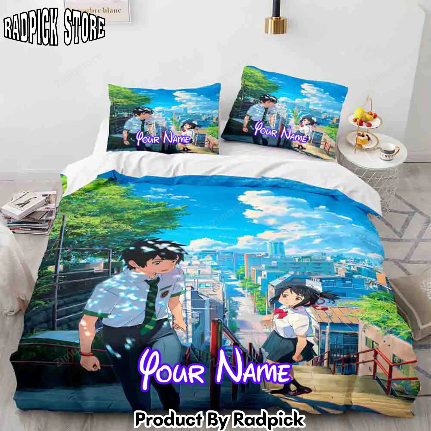 Radpick anime your name 3piece personalized name bedding sets duvet covers comforter bed sheets3250 rp3278743